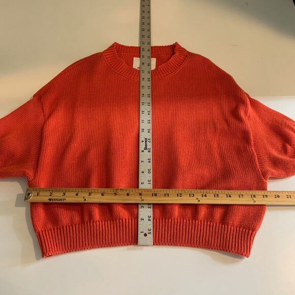 Rita Row Sweater Womens M Medium Tangerine Drop Shoulder Short Sleeve Knit Top - Picture 6 of 11